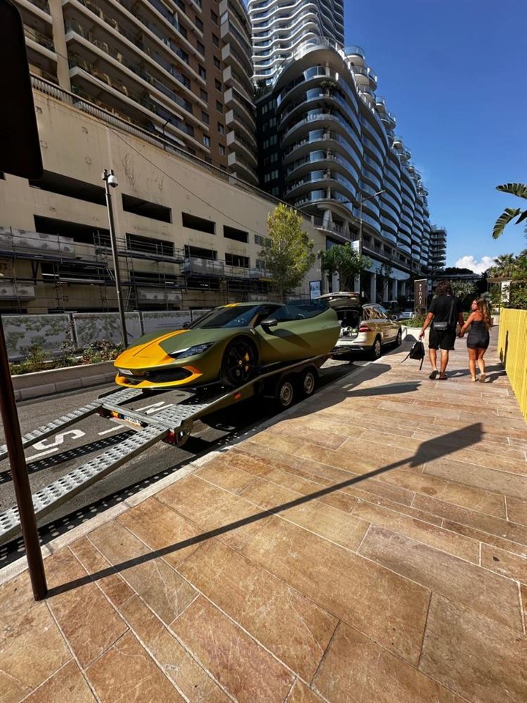 Transporting a Lamborghini in Monaco