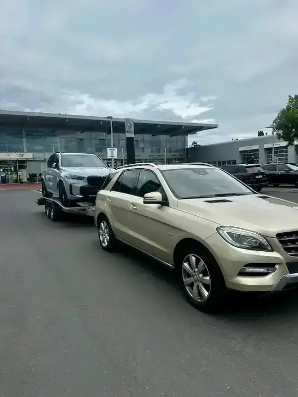 Tow truck loading a car after an accident